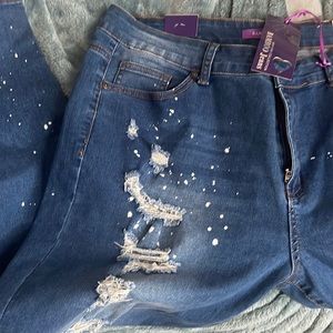 Dark blue bamboo jeans brand new never worn no clue for actual price